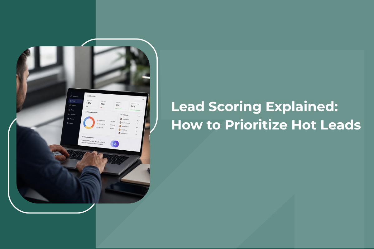 CRM dashboard displaying lead scores and analytics for sales prioritization.